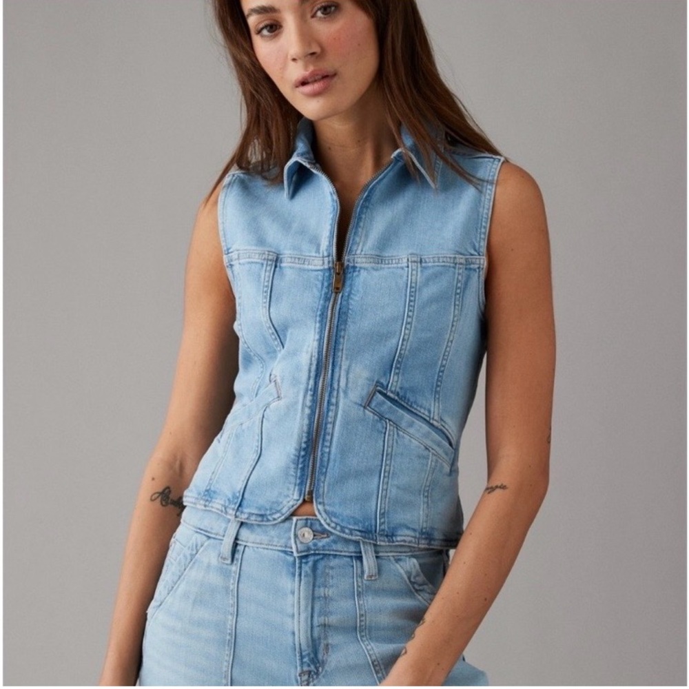 American Eagle Denim Jean Vest Extra Large